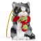 Ornativity Christmas Mini Cat Ornament - Furry Grey Kitten with Scarf Holiday Tree Hanging Decoration